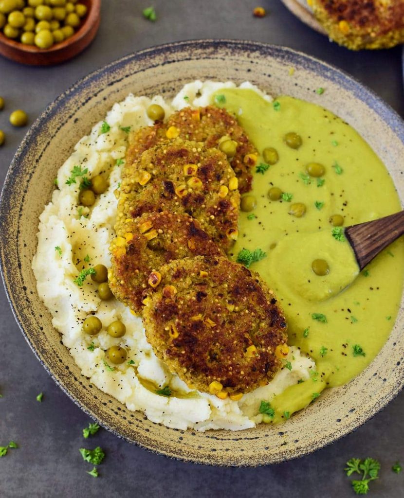 Millet Fritters with Creamy Sauce